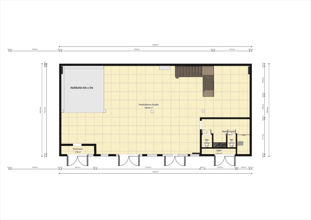 Grundriss des Studio 02 - Brixx Loftstudio